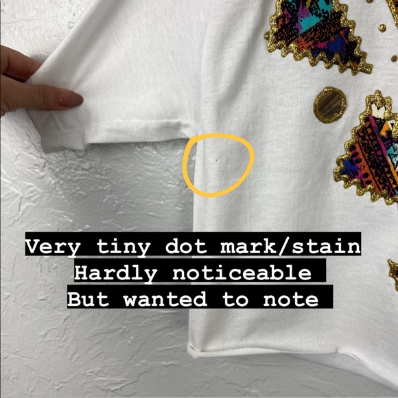 Vintage 80s/90s appliqué crop top size Small - Picture 9 of 10